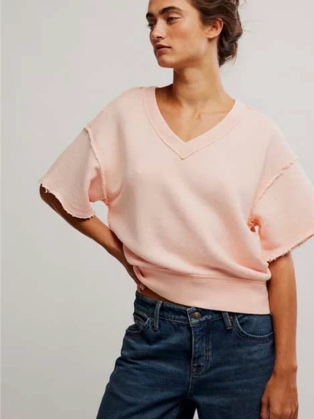 We The Free So Easy Sweatshirt by Free People i-color Tropical Peach.